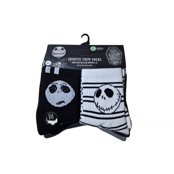 Nightmare Before Christmas 10 Pair Women's Shoe Size 4-10 Shortie Crew Socks New - Picture 1 of 4